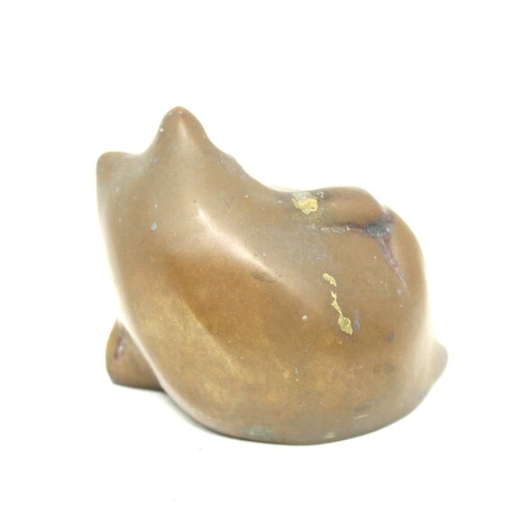 Brass Pot Belly Whimsical Frog Solid Chubby Figurine Vintage MCM 1960-70's - Picture 3 of 5